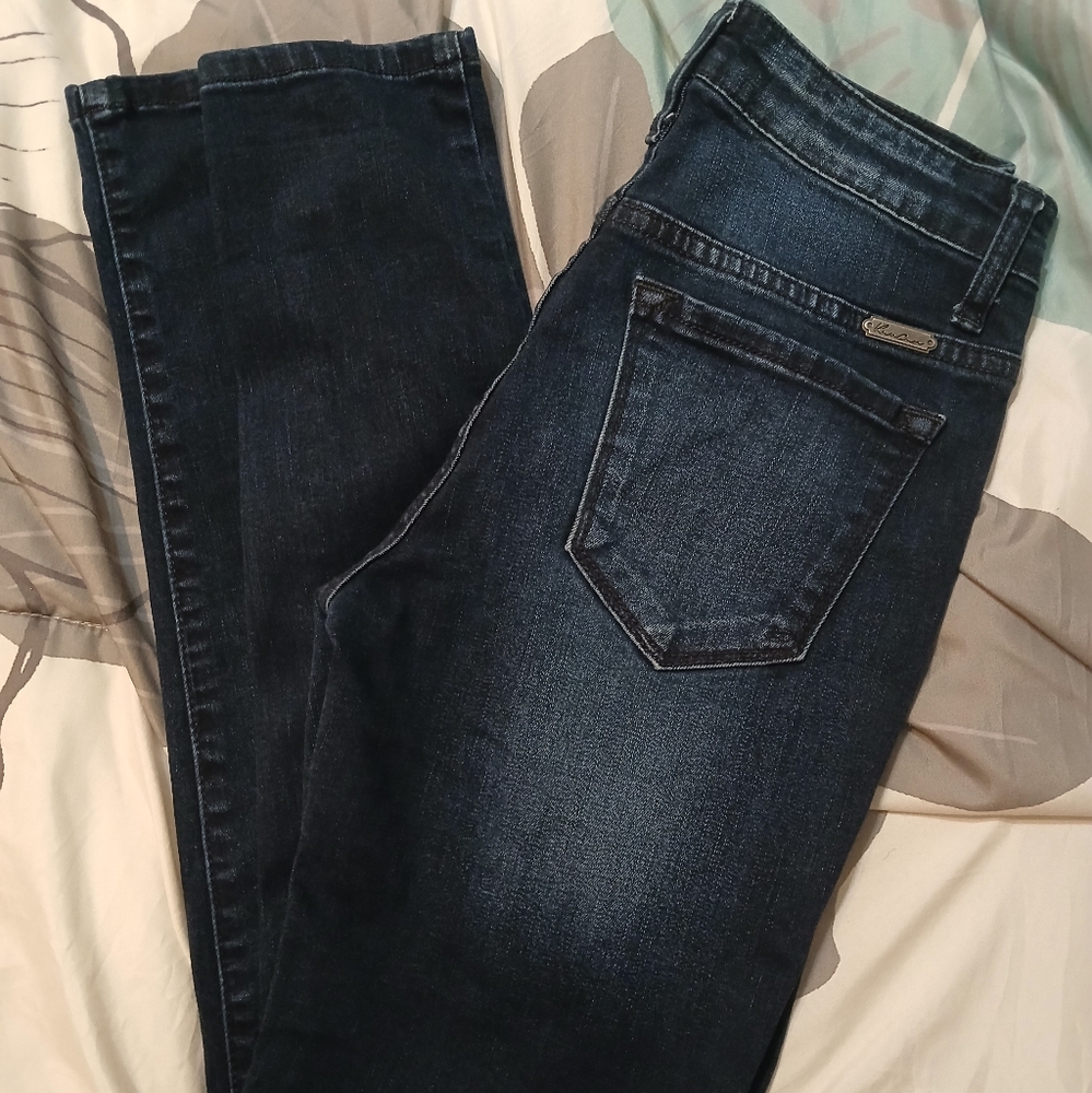 KanCan Blue Skinny Jeans with Distressed Look